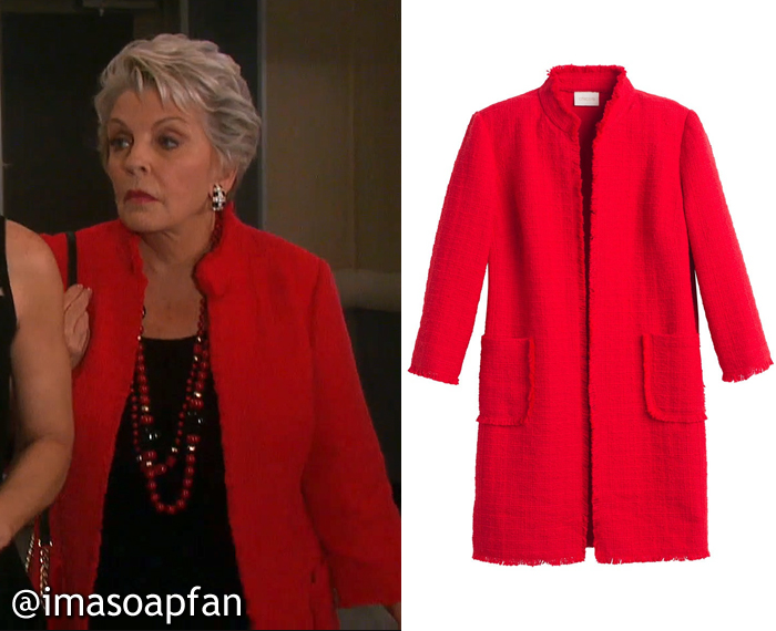 Julie Williams's Red Tweed Jacket - Days of Our Lives, Season 51, Episode 08/25/16