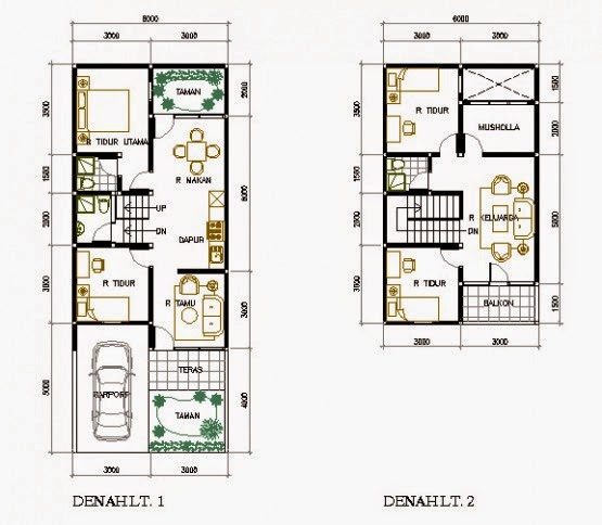 20 Gambar Denah  Rumah  Minimalis Type  36  1  Lantai  