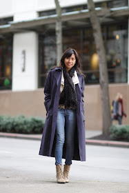 Joy Brand Blue trench coat seattle street style fashion it's my darlin'