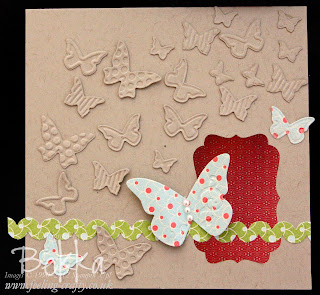 Butterfly Card with Ric Rac Made with a Stampin' Up! Scallop Edge Punch