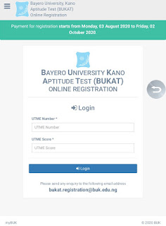 BUK Post-UTME Screening registration and admission application form 