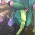 Disfraz casero de mantis religiosa en foami y fieltro