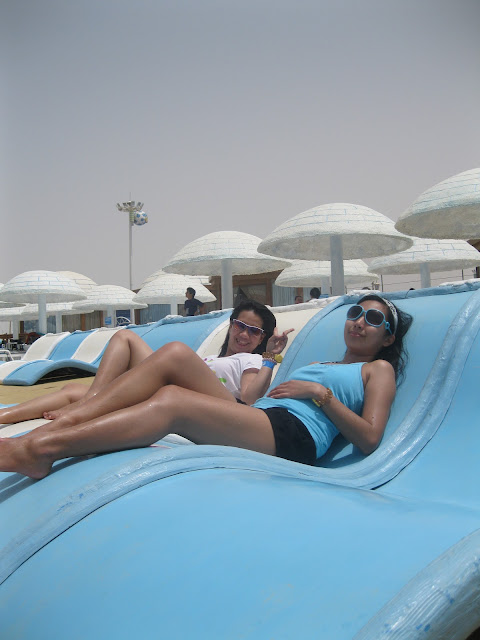 Chillin at the sun lounges, Ice Land Water Park Ras Al Khaimah