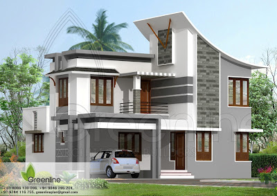 Front House Design on 1880 Sq Ft Modern Indian Style House Elevation Design   Home