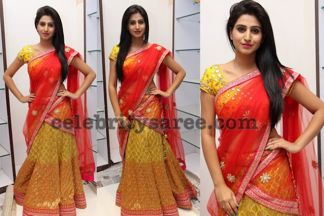 Shamili Mirror Work Half Saree