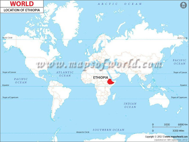 where is ethiopia on the world map