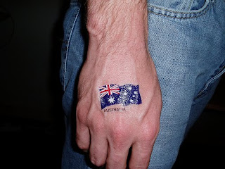 Australian Writing Flag Tattoo