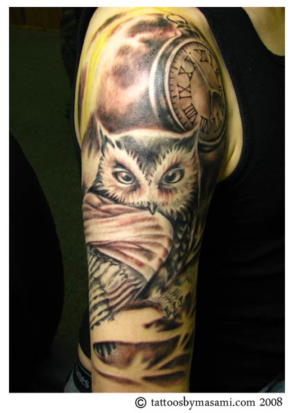 Upper arm Owl Tattoo