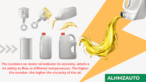 The numbers on motor oil indicate its viscosity, which is its ability to flow at different temperatures. The higher the number, the higher the viscosity of the oil.