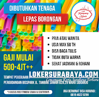 Info Loker Sidoarjo di Cap Kampung Manis oktober 2020