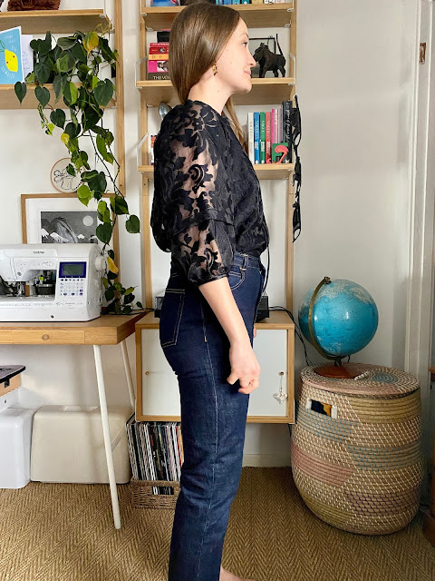 Diary of a Chain Stitcher: True Bias Roscoe Blouse in Embroidered Organza from The Fabric Store