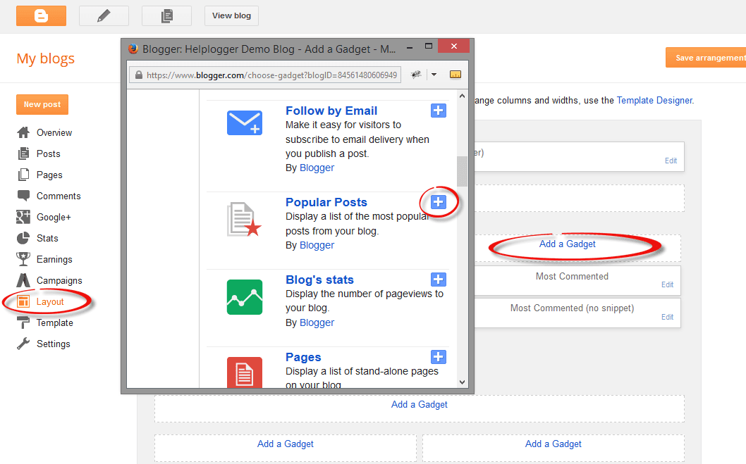 How to Increase Thumbnail Resolution on Blogger 1 adding popular posts gadget