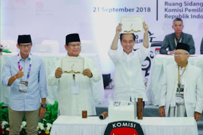 JOKOWI MENDAPAT NOMOR 1 DAN PENANTANGNYA PRABOWO MENDAPAT NOMOR 2 PADA SURAT SUARA