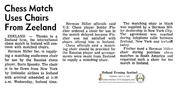 Chess Match Uses Chairs From Zeeland