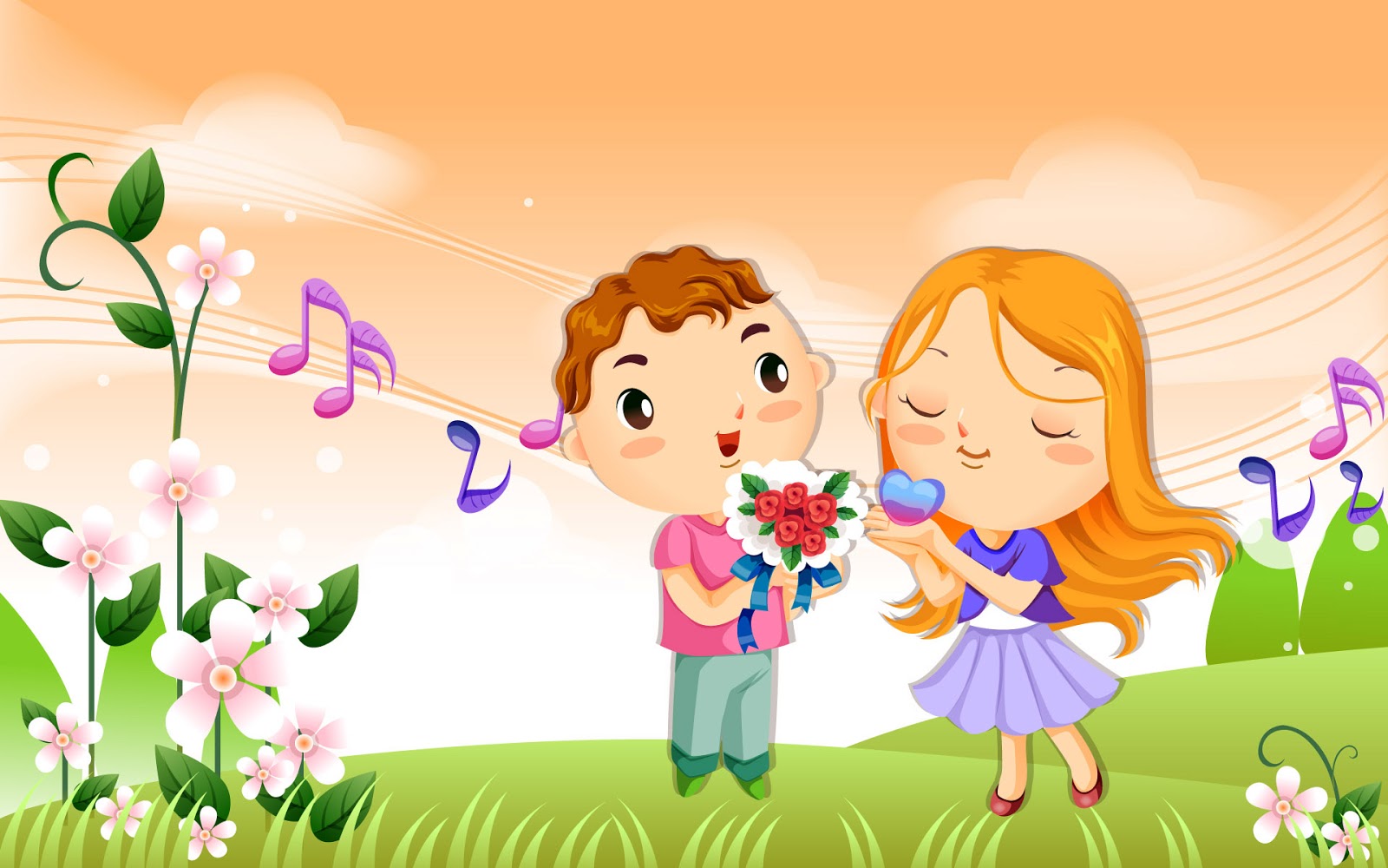 55 Wallpaper Kartun Cinta Romantis Terbaru Bangiz