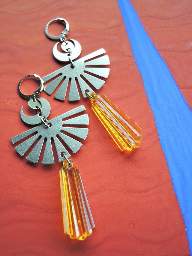 DIY oorbellen/earrings "Sunburst"