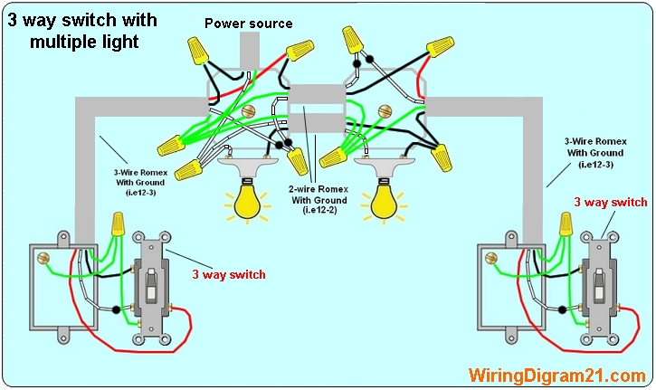 3 Way Switch Wiring Diagram | House Electrical Wiring Diagram