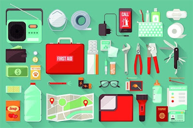 Emergency Preparation supplies graphic including many items listed