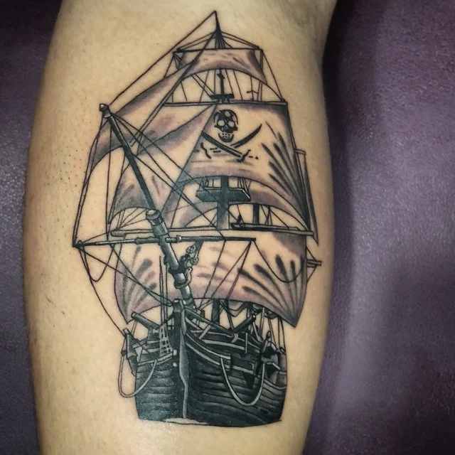 tatuajes de barco pirata