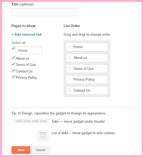 page list in blogger layout