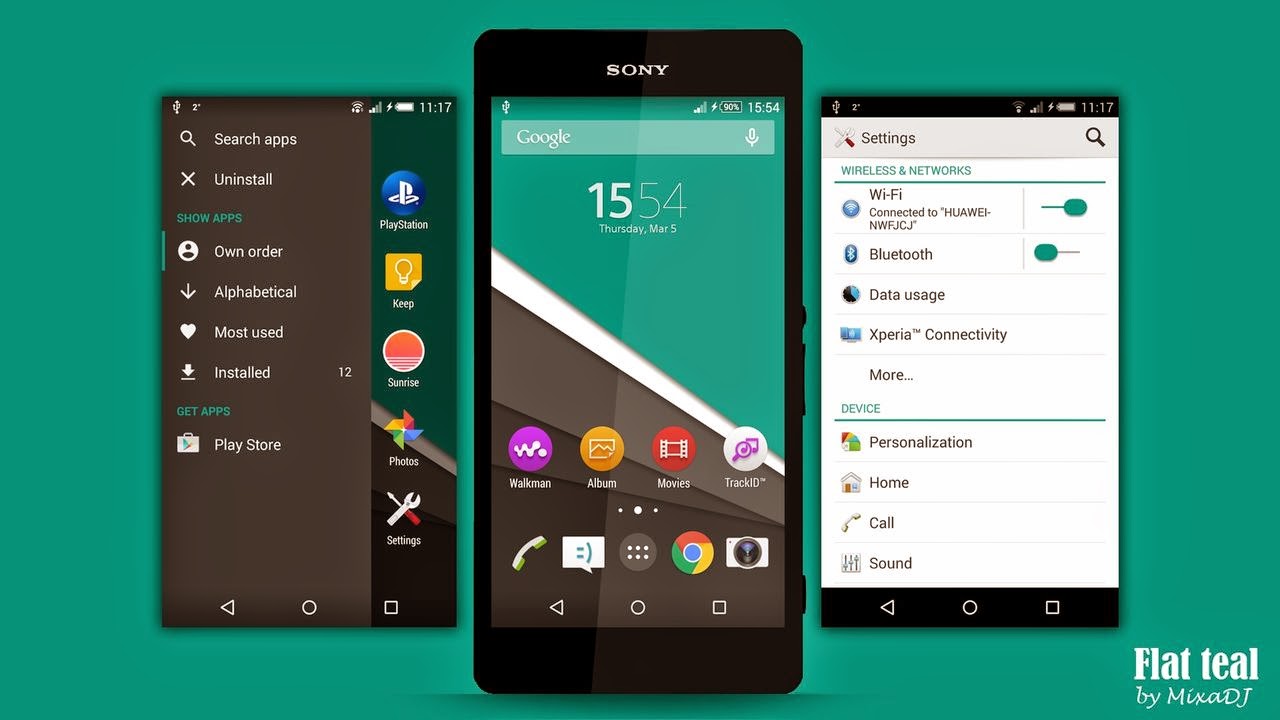 Android Lollipop Theme for Sony Xperia Smartphones