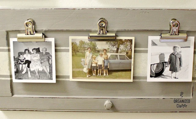 Cabinet Door Repurposed Photo Display