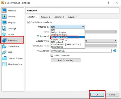 NAT to Host Only VirtualBox