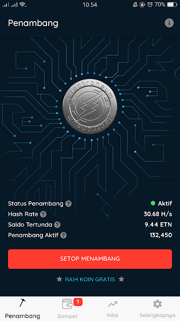 Aplikasi Android Untuk Menambang Electroneum 3.