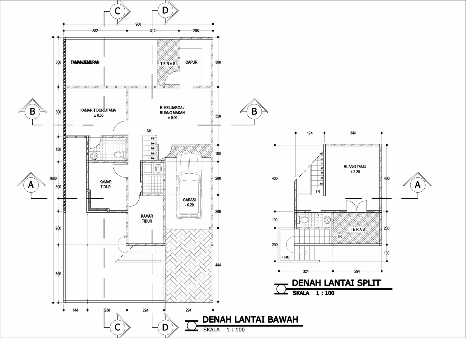 Denah Rumah Minimalis 1 Lantai