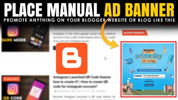 How to display a manual ad banner on the blogger website