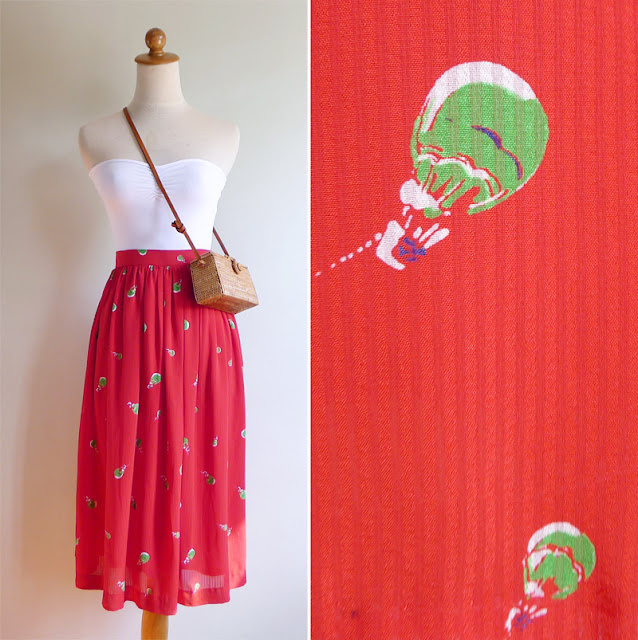 vintage red hot air balloon skirt