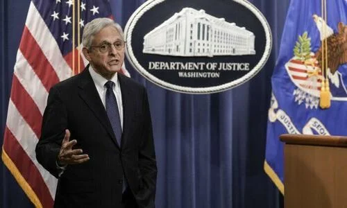 Attorney General Merrick Garland tells reporters Aug. 11, 2022, that he won't take questions about the FBI's raid on former President Donald Trump's home in Florida.