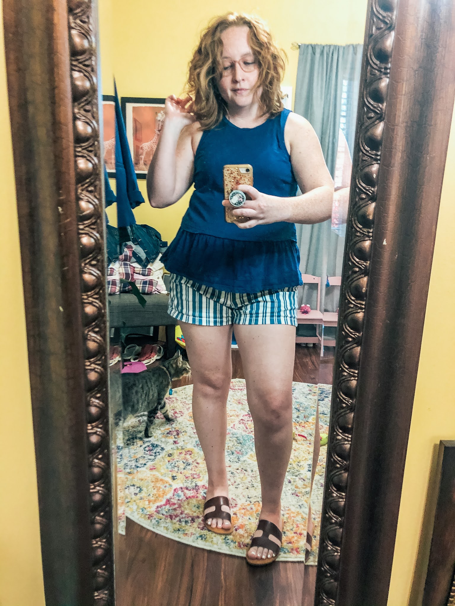 blue-striped-shorts