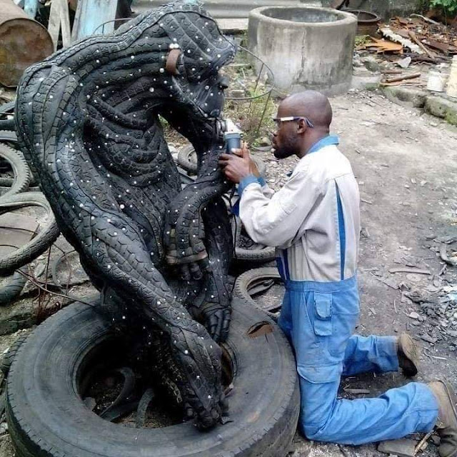 This guy makes amazing works of art out of discarded tires