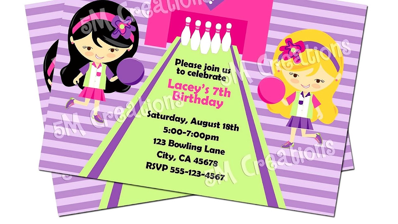 Bowling Birthday Party Invitations Free Templates