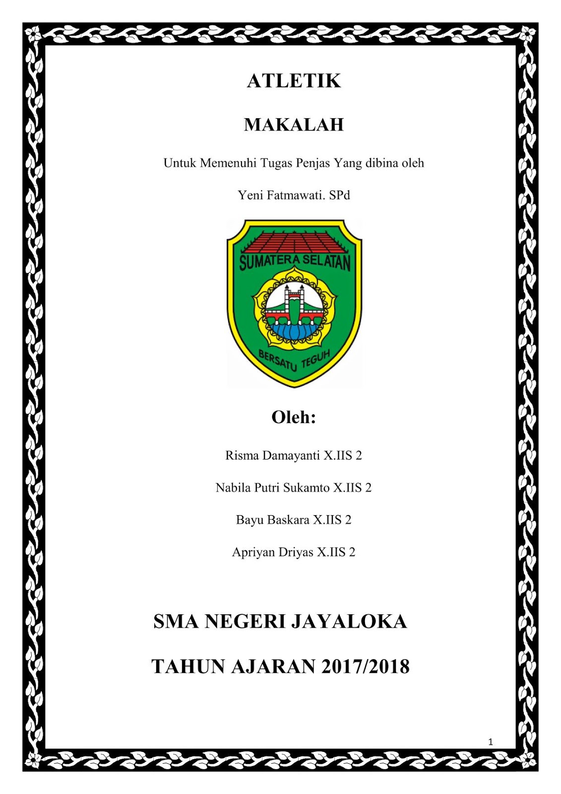 Contoh Makalah Penjas Tentang Atletik  Kabar Jayaloka