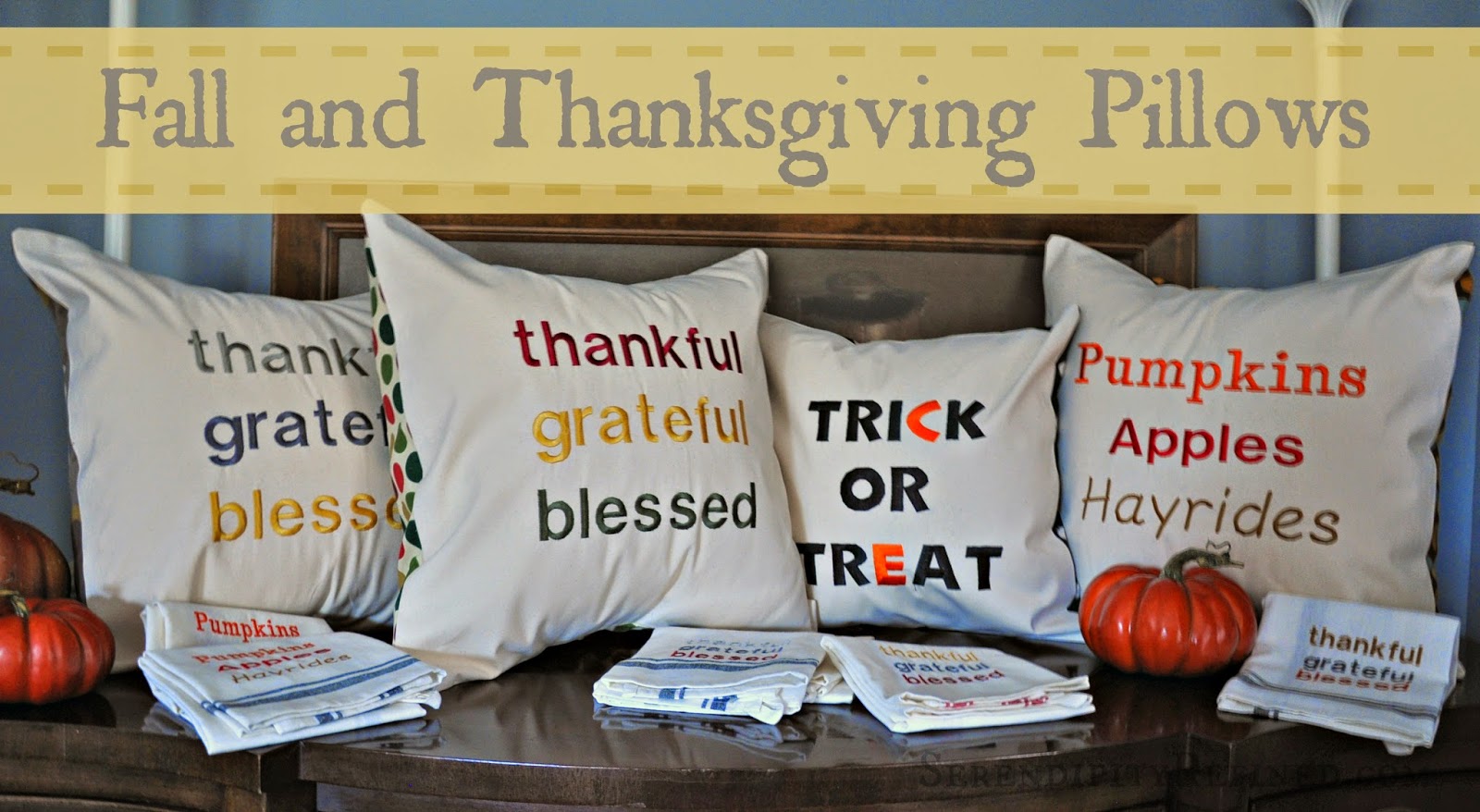 Fall Halloween Thanksgiving Canvas Drop Cloth Pillows by Serendipity Refined