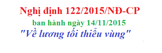 Nghị định 122/2015/NĐ-CP ngày 14/11/2015 Tổng hợp điểm mới nhất về lương tối thiểu vùng