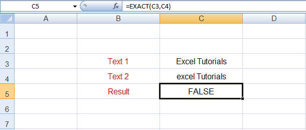 دالة EXACT