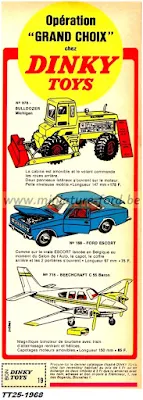 Publicités Dinky Toys de l'année 1968