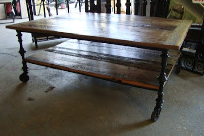  Coffee Shop Furniture on Custom Designs  Rustic Industrial Barnwood Coffee Table On Wheels