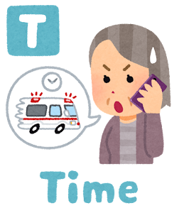 脳卒中の症状の「Time」のイラスト