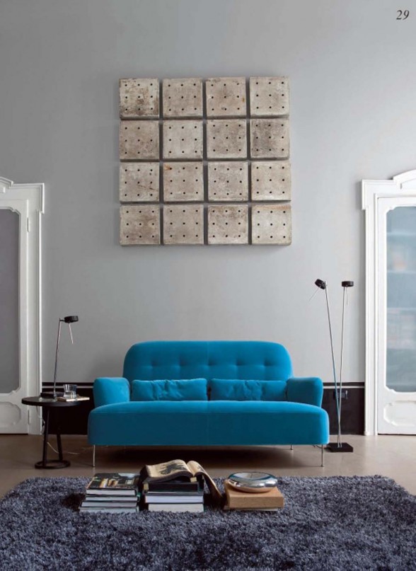 modern blue couch sofa design