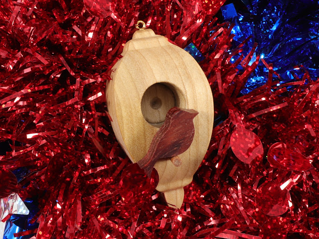 Miniature Birdhouse Ornament, Handmade from Select Grade Hardwoods and Finished with Blend Of Beeswax and Mineral Oil, Collectable