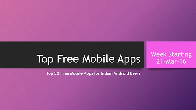 Top 50  Free Android Mobile Apps (Downloaded by India)