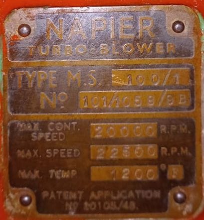 NAPIER 100/1 TURBOCHARGER