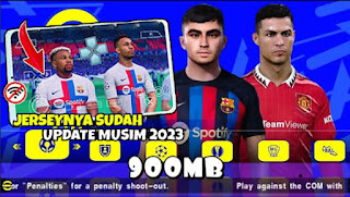 Download BARU!! PES PPSSPP Update Kits 2023 Commentary Peter Drury Best Graphics HD Android Offline