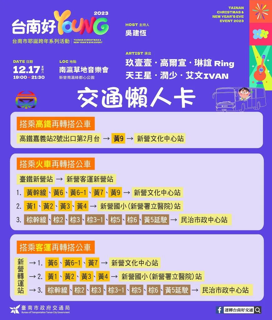 南瀛草地音樂會｜2023台南好ʏᴏᴜɴɢ耶誕跨年系列｜活動