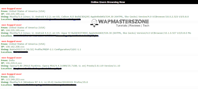 Wapka.Mobi Stylish Online User Count Code With List Details