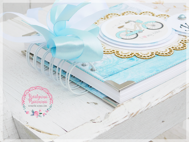 handmade, ręcznie robiony album, rower, scrapbboking